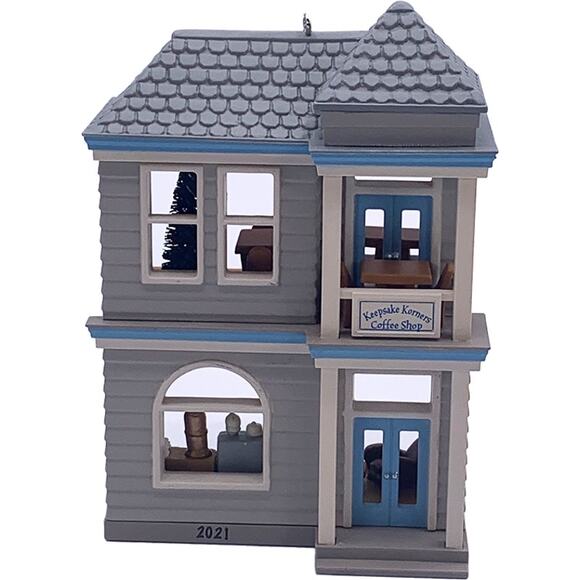 Hallmark Keepsake Korners 2021 Coffee Shop Collectible Christmas Ornament in Box - Picture 3 of 6